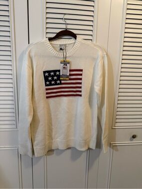 White American Flag Crewneck Sweater